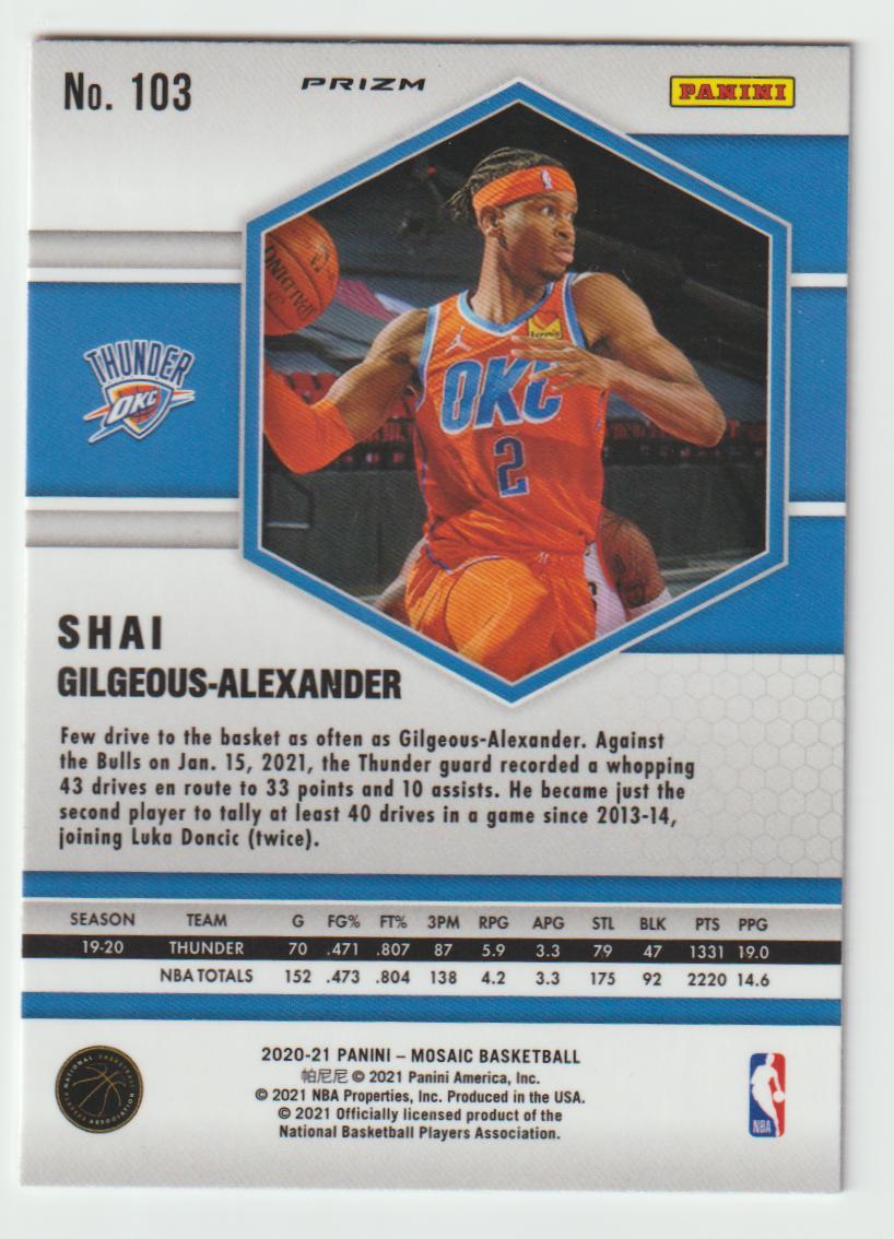 103 Shai Gilgeous-Alexander - Oklahoma City Thunder Camo Pink