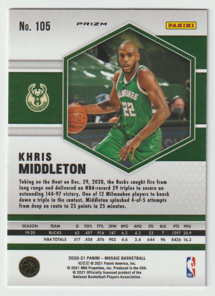 105 Khris Middleton - Milwaukee Bucks Red Wave