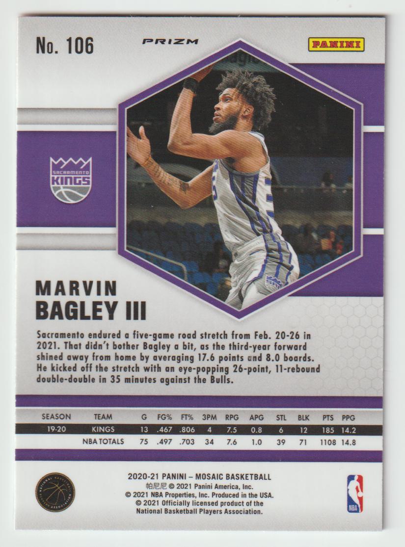 106 Marvin Bagley III - Sacramento Kings Camo Pink