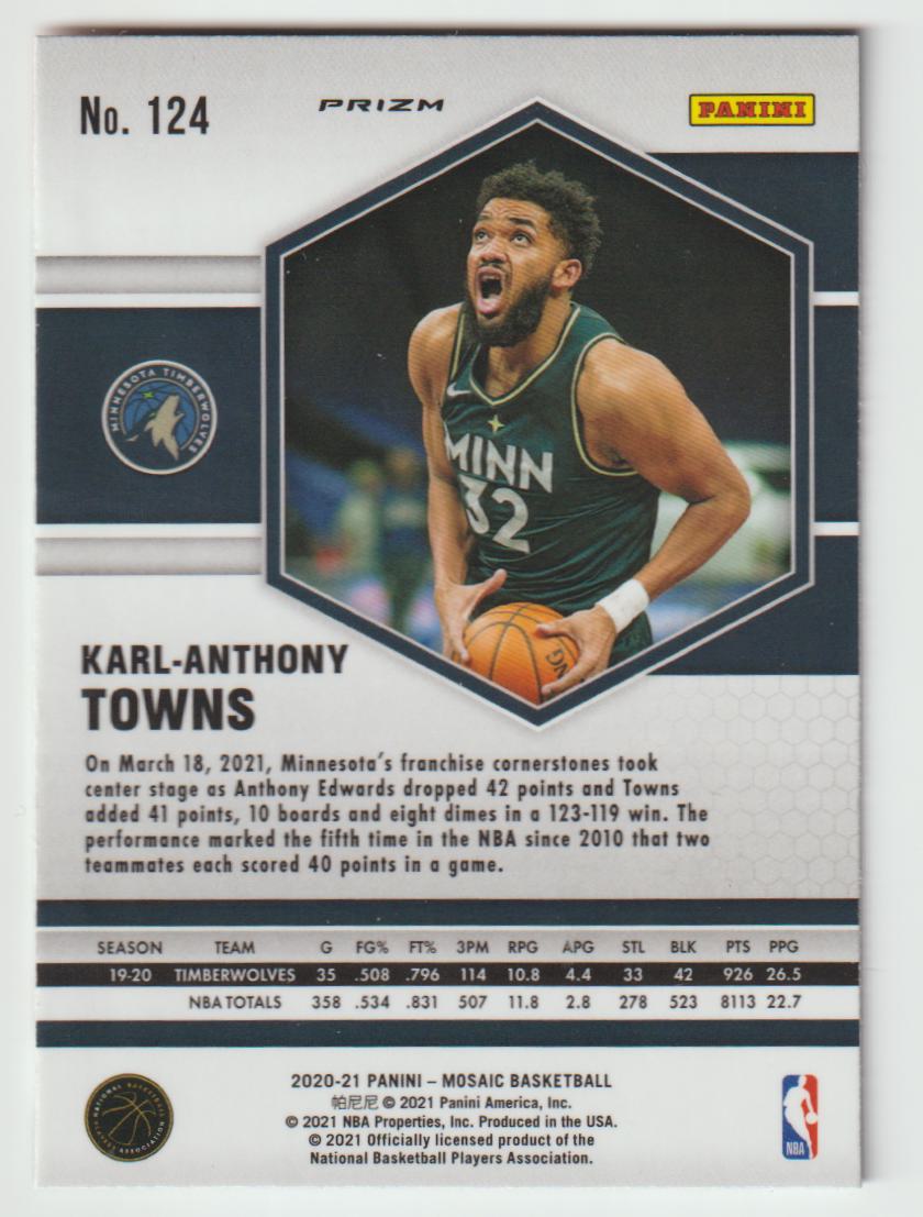 124 Karl-Anthony Towns - Minnesota Timberwolves Red Wave