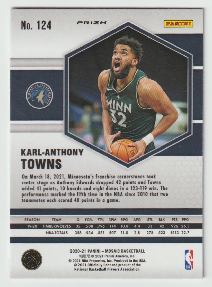 124 Karl-Anthony Towns - Minnesota Timberwolves Green