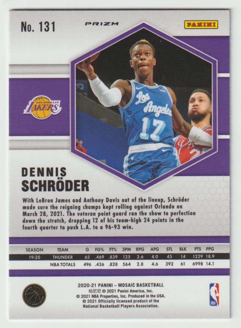 131 Dennis Schroder - Los Angeles Lakers Green