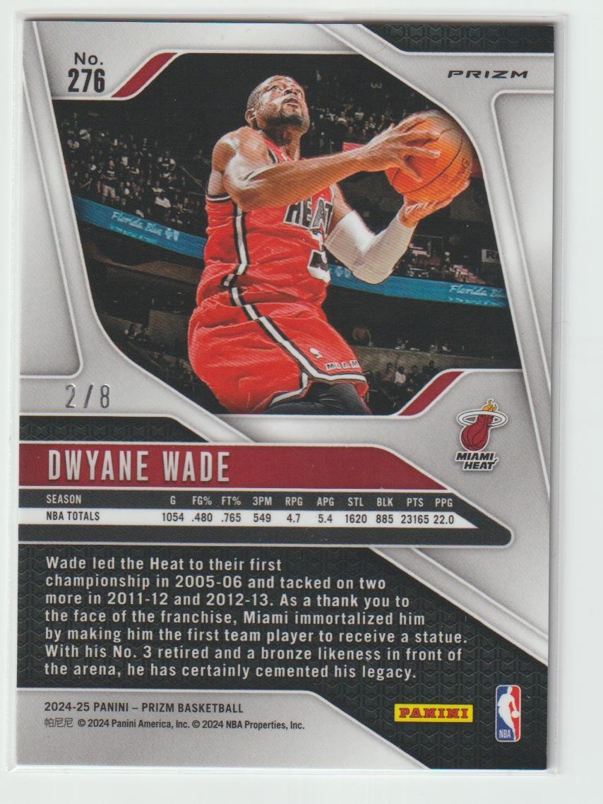 276 Dwyane Wade, Miami Heat Green Sparkle Prizm 2/8