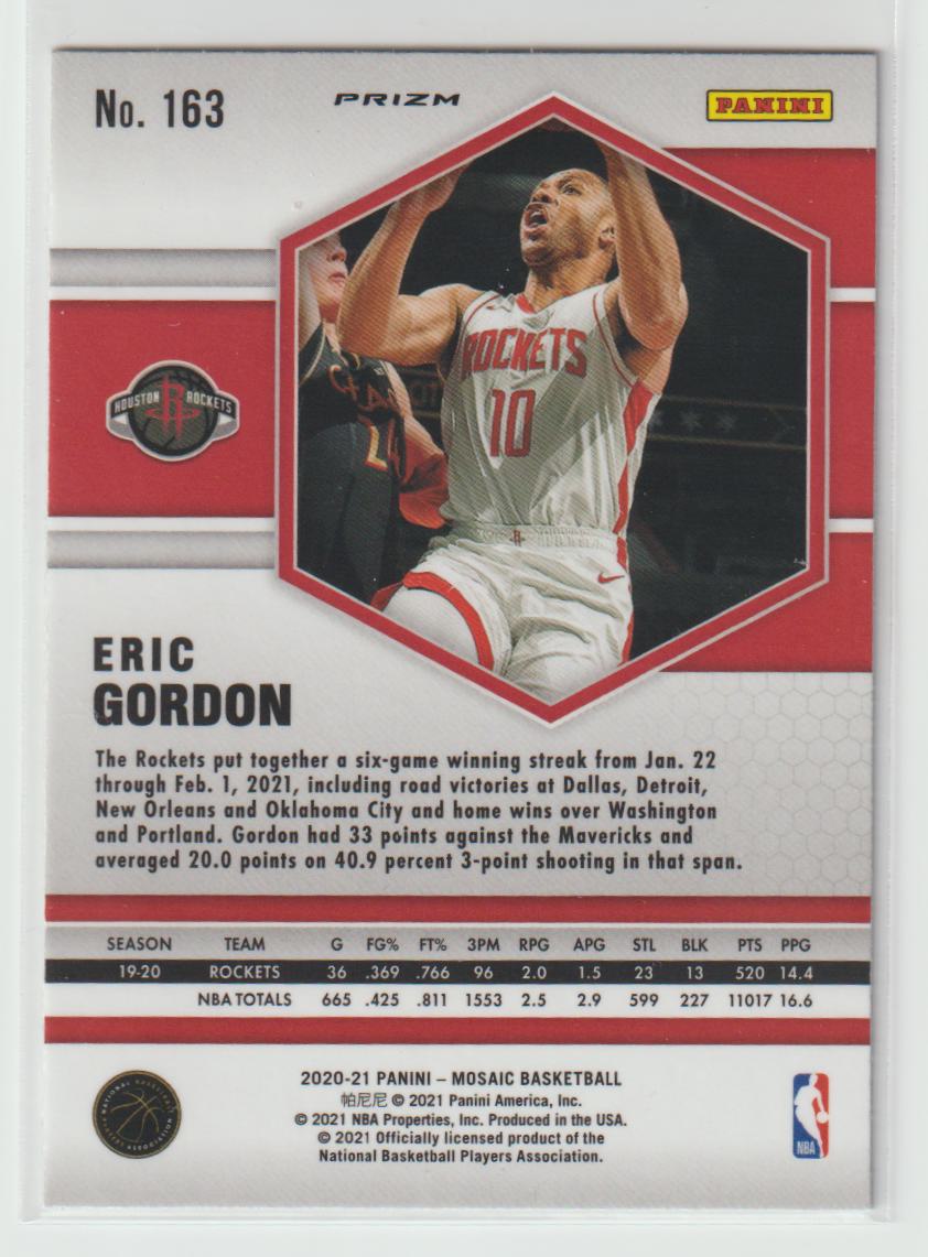 163 Eric Gordon - Houston Rockets Reactive Yellow