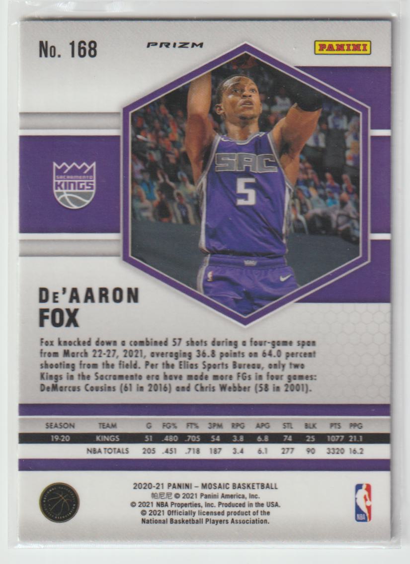 168 De'Aaron Fox - Sacramento Kings Reactive Blue