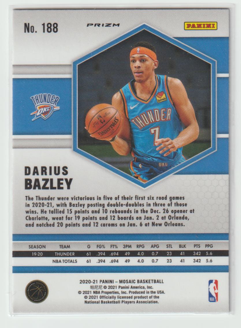 188 Darius Bazley - Oklahoma City Thunder Green