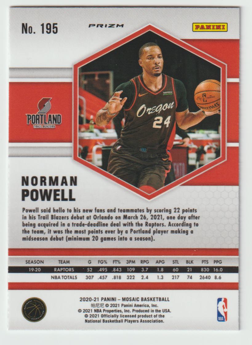 195 Norman Powell - Portland Trail Blazers Red Wave