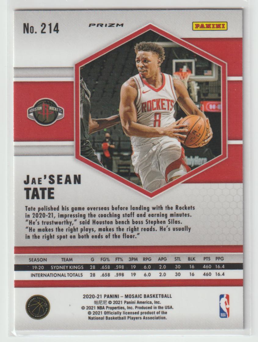 214 Jae'Sean Tate - Houston Rockets Camo Pink