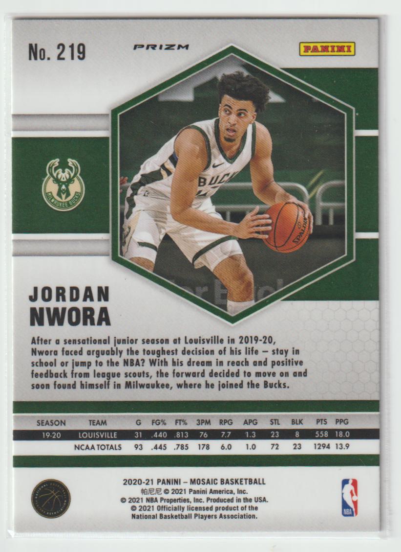 219 Jordan Nwora - Milwaukee Bucks Green