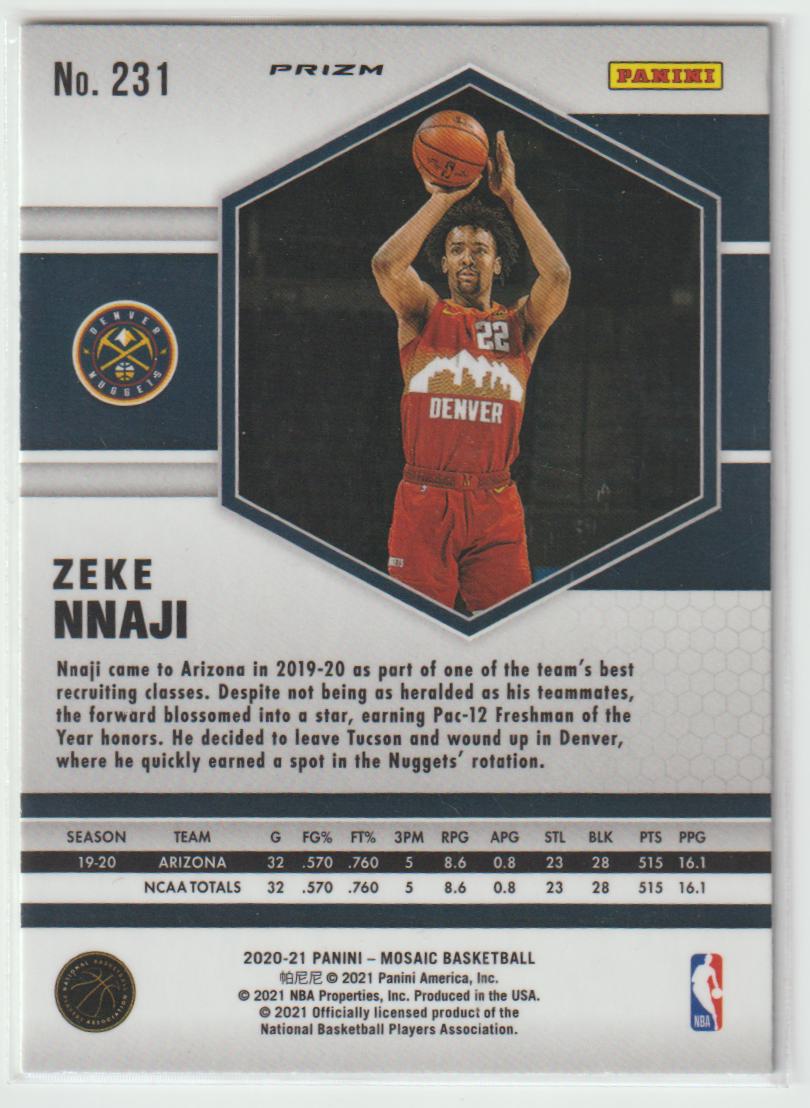 231 Zeke Nnaji - Denver Nuggets Mosaic