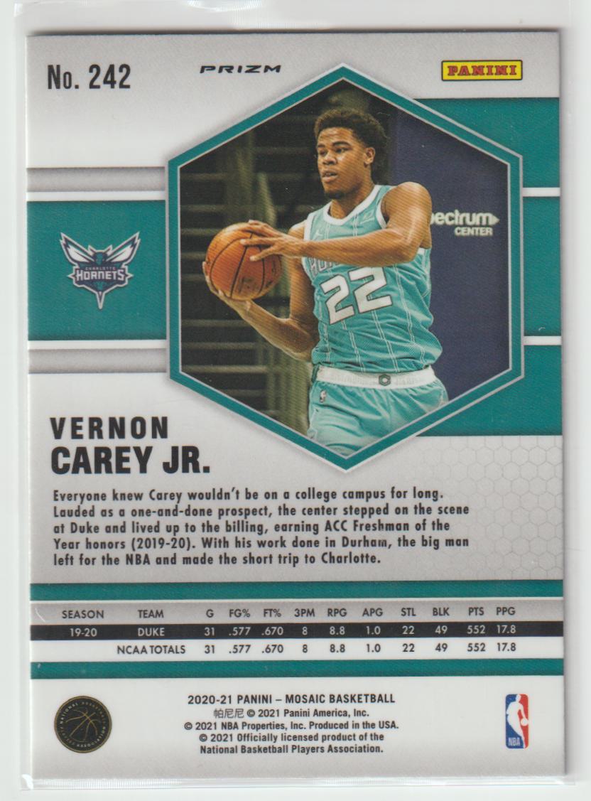 242 Vernon Carey Jr. - Charlotte Hornets Camo Pink