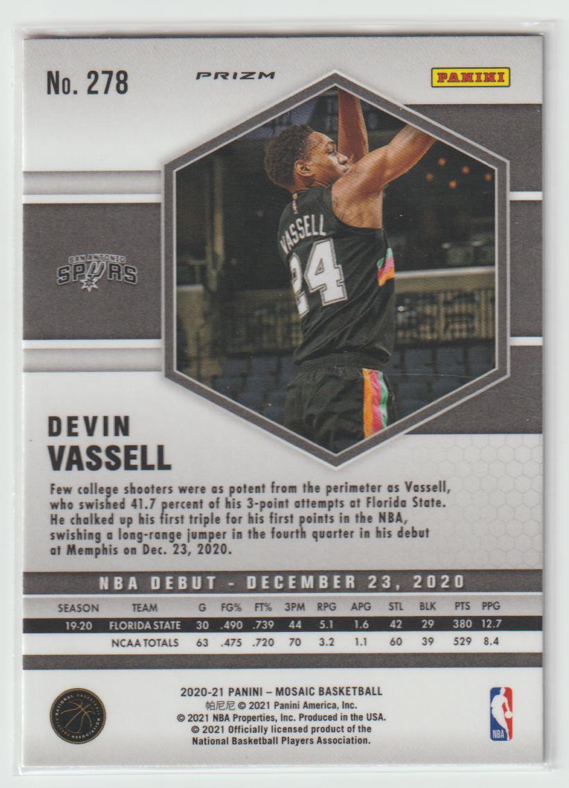 278 Devin Vassell - San Antonio Spurs Camo Pink