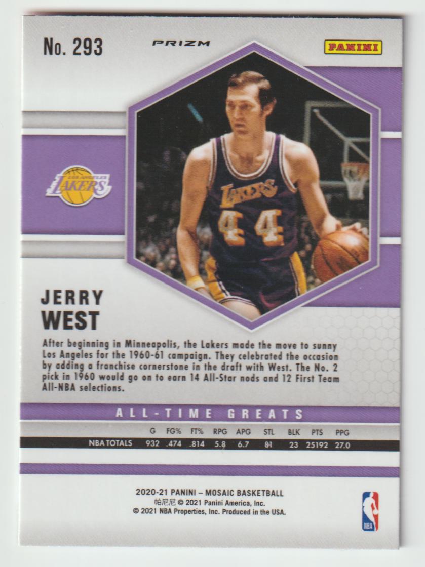 293 Jerry West - Los Angeles Lakers Camo Pink