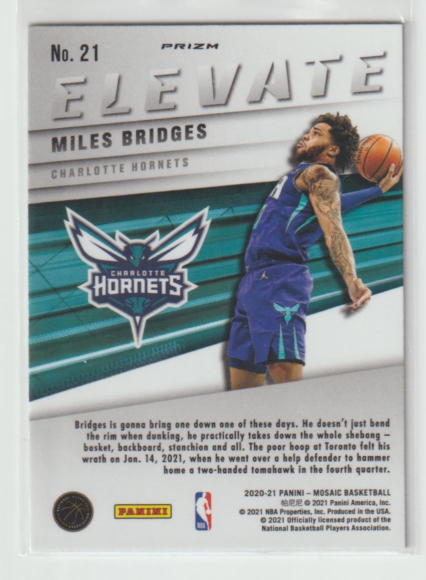 Elevate 021 Miles Bridges - Charlotte Hornets Green