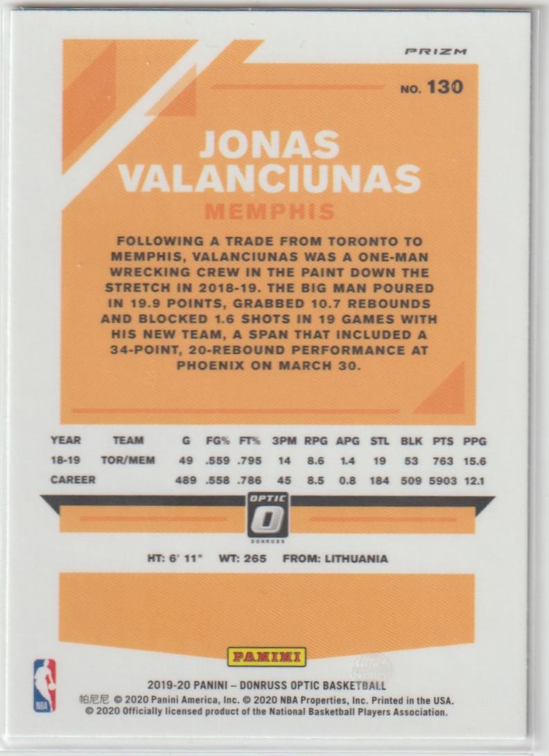 130 Jonas Valanciunas - Memphis Grizzlies Purple