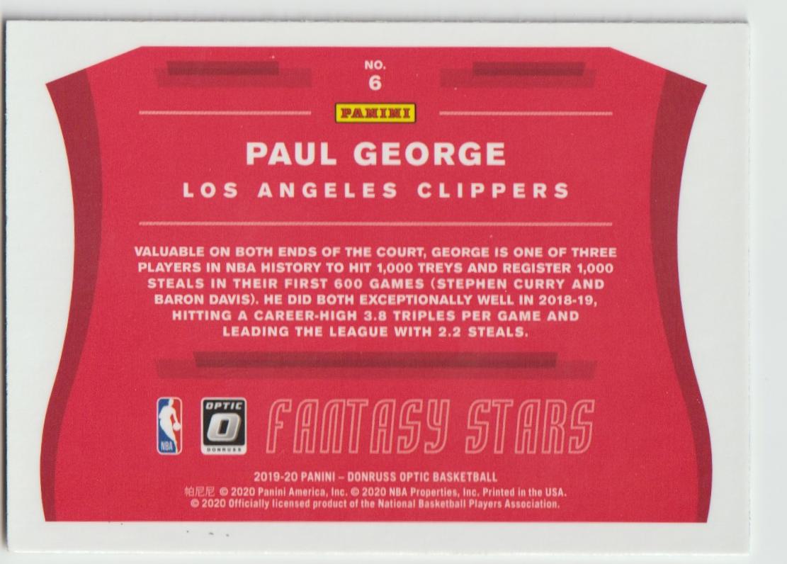 Fantasy Stars 006 Paul George - Los Angeles Clippers