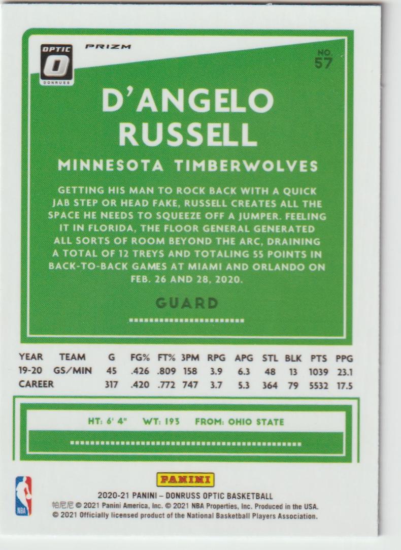 057 D'Angelo Russell - Minnesota Timberwolves Purple