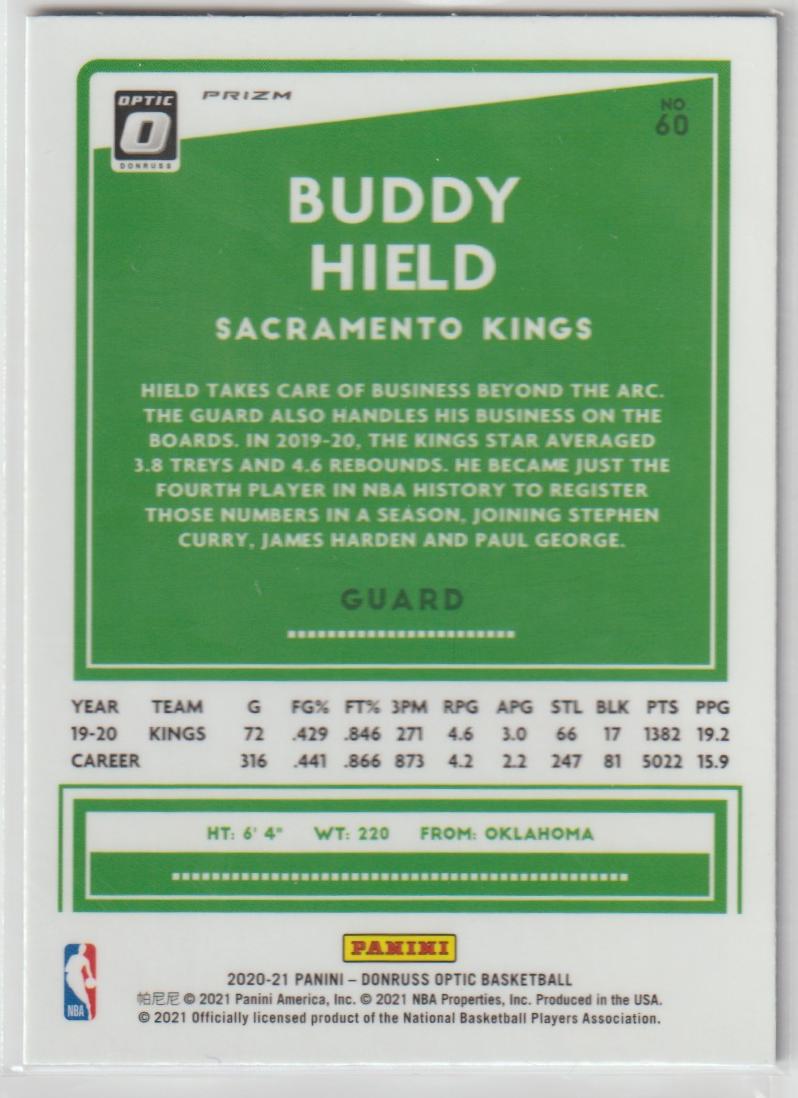 060 Buddy Hield - Sacramento Kings Purple