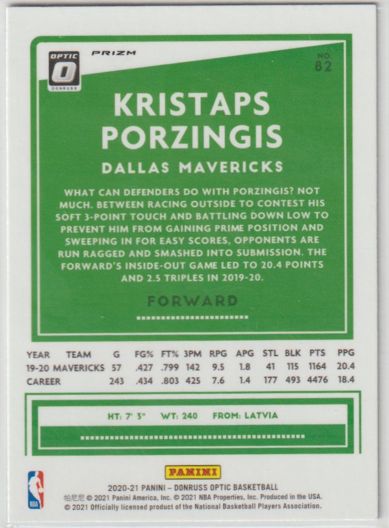 082 Kristaps Porzingis - Dallas Mavericks Purple