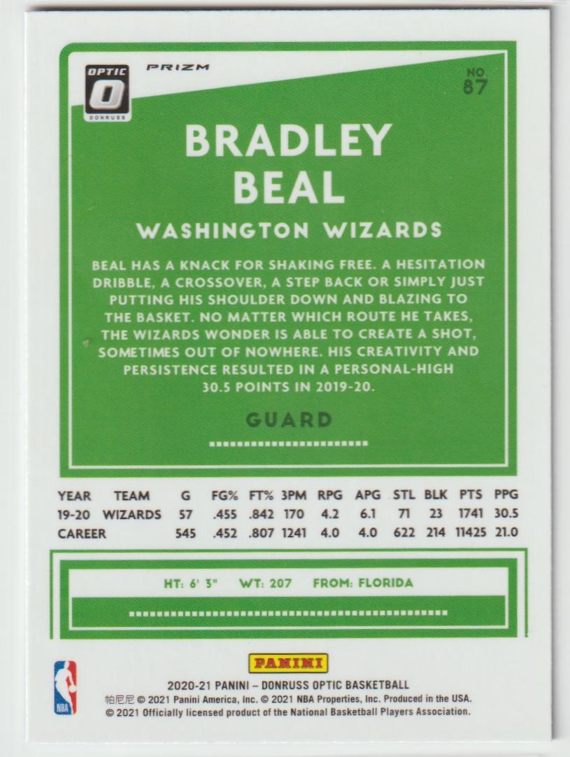 087 Bradley Beal - Washington Wizards Purple