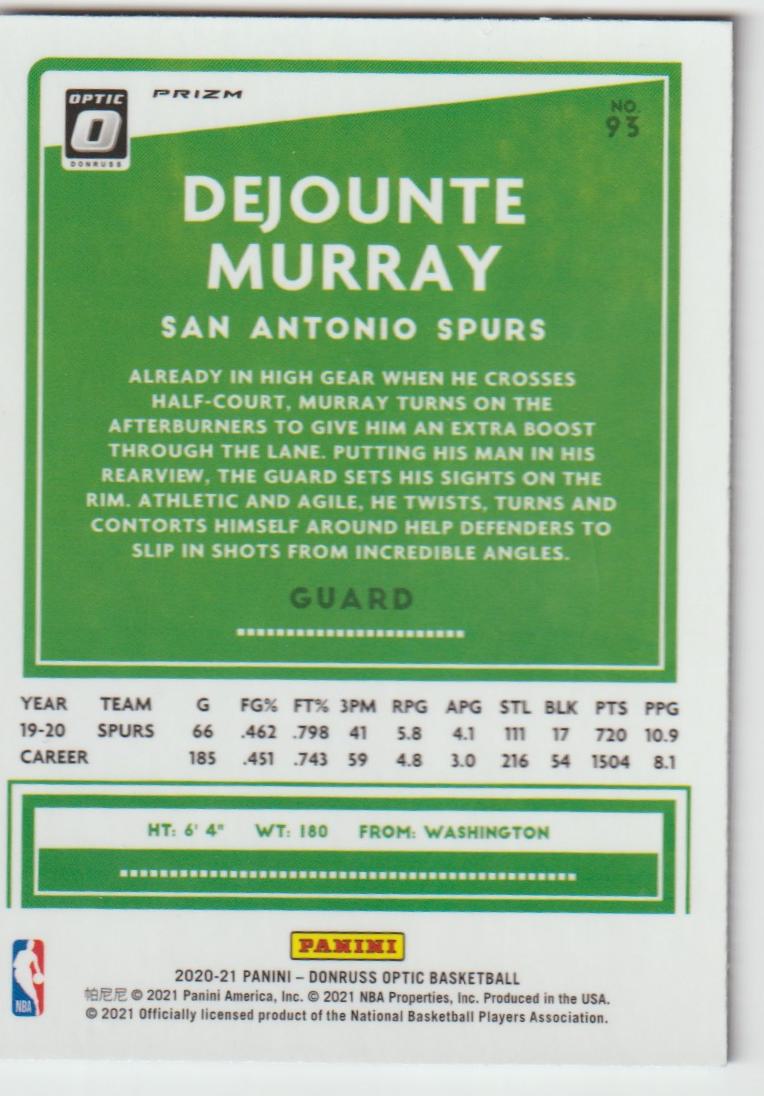 093 Dejounte Murray - San Antonio Spurs Purple