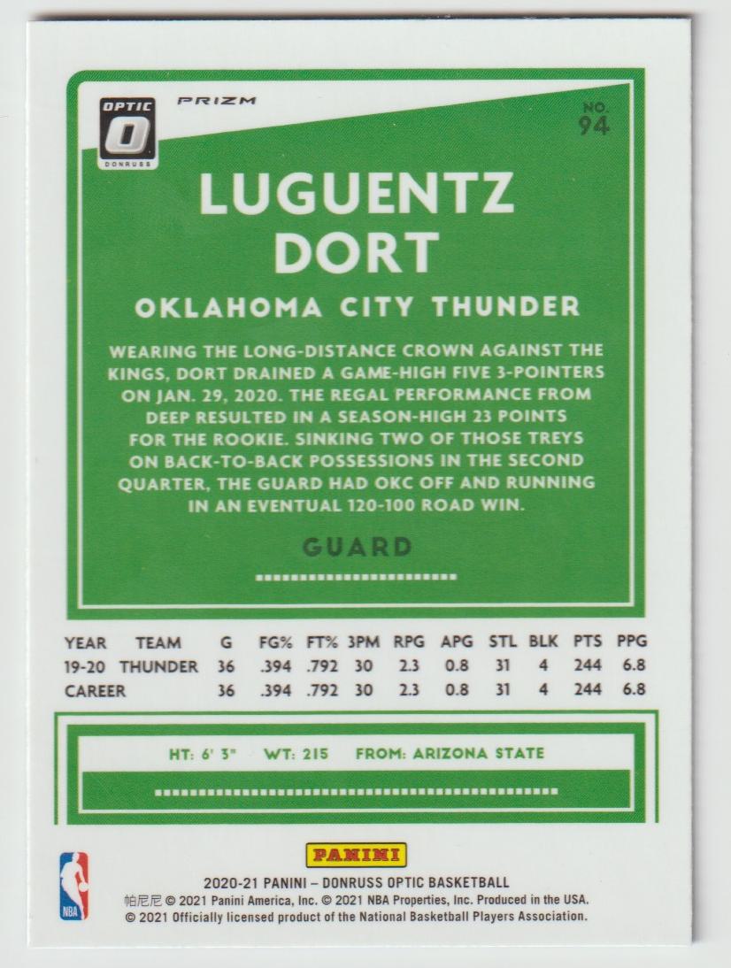 094 Luguentz Dort - Oklahoma City Thunder Purple