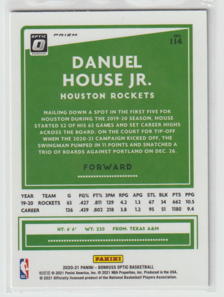 114 Danuel House Jr. - Houston Rockets Purple