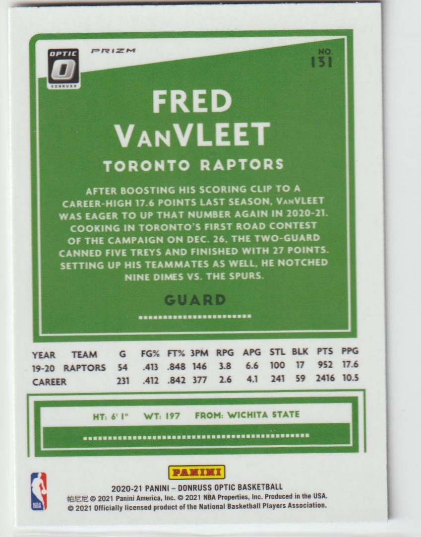 131 Fred VanVleet - Toronto Raptors Purple