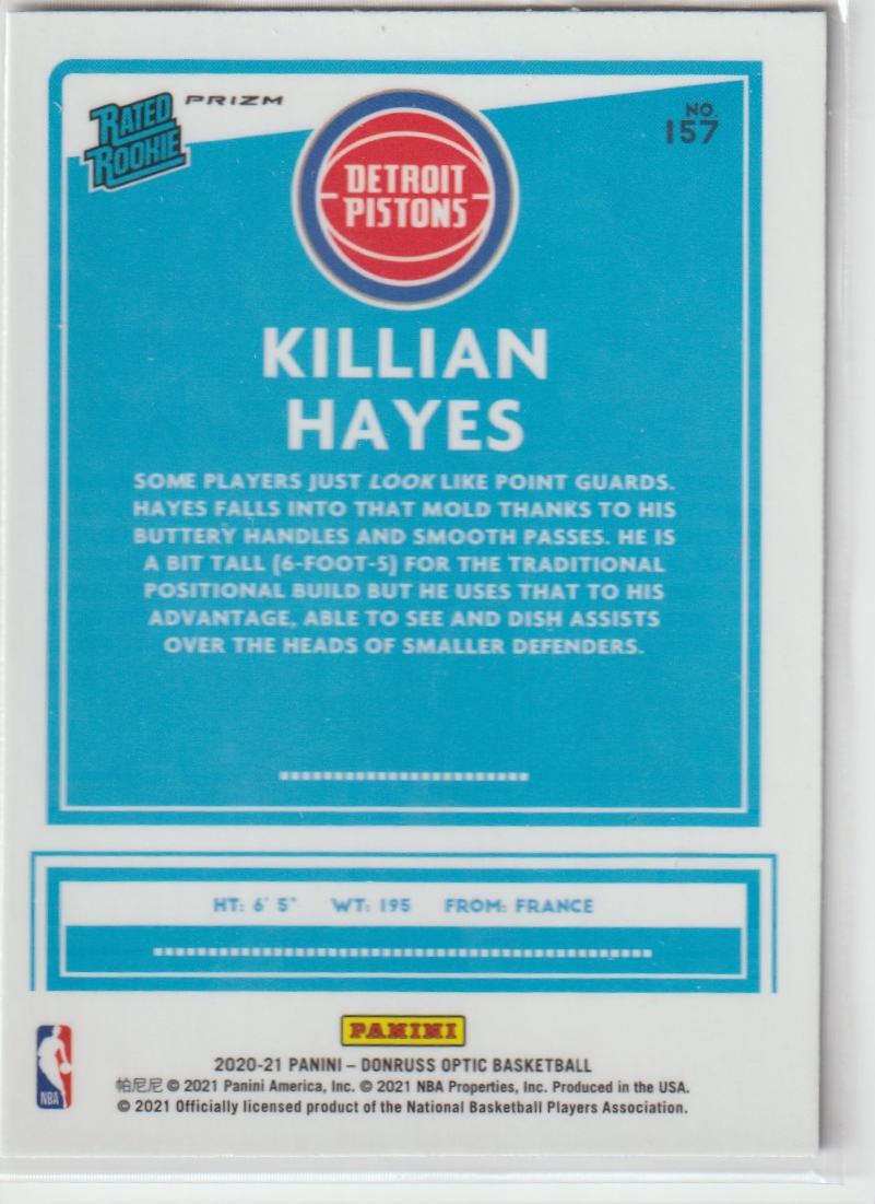 157 Killian Hayes - Detroit Pistons Purple