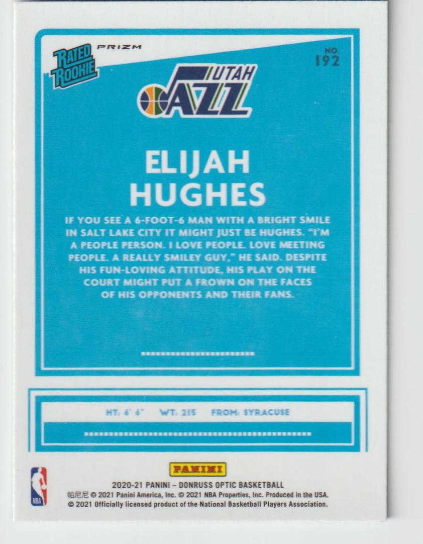 192 Elijah Hughes - Utah Jazz Purple