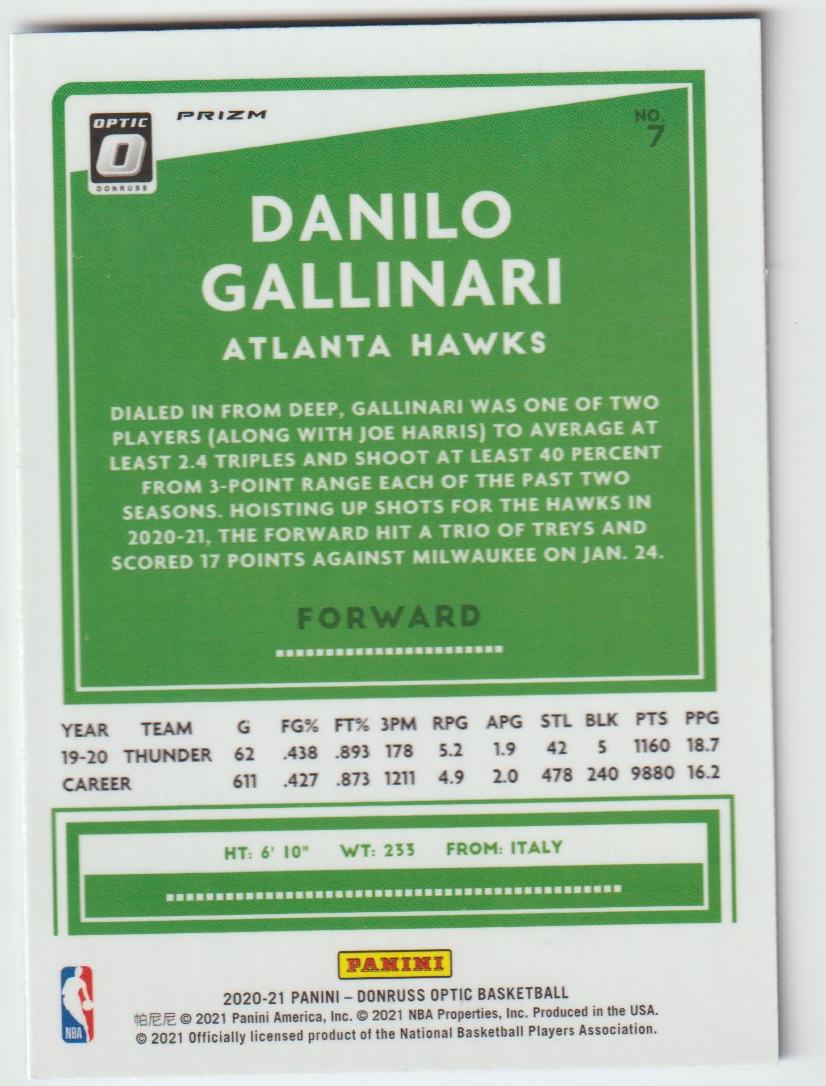 007 Danilo Gallinari - Atlanta Hawks Blue Velocity