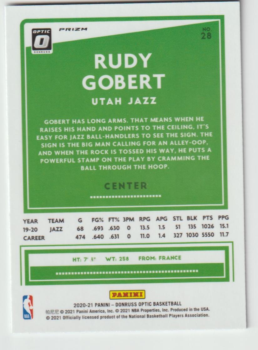 028 Rudy Gobert - Utah Jazz Blue Velocity