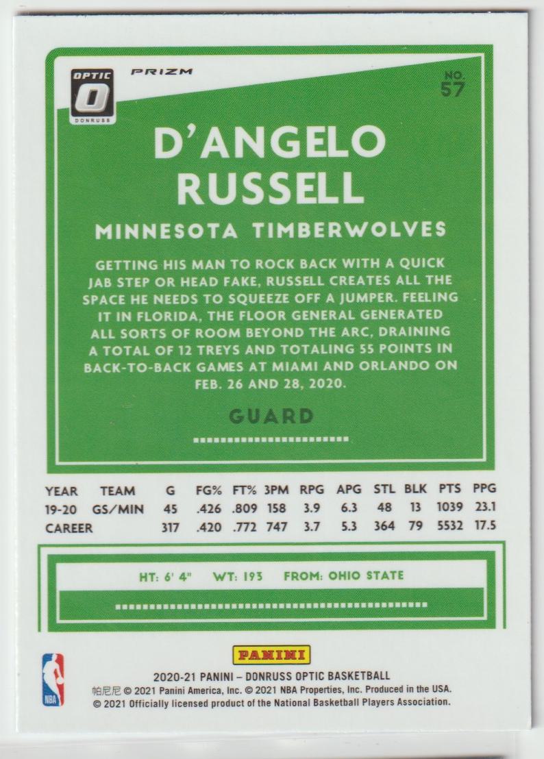 057 D'Angelo Russell - Minnesota Timberwolves Blue Velocity