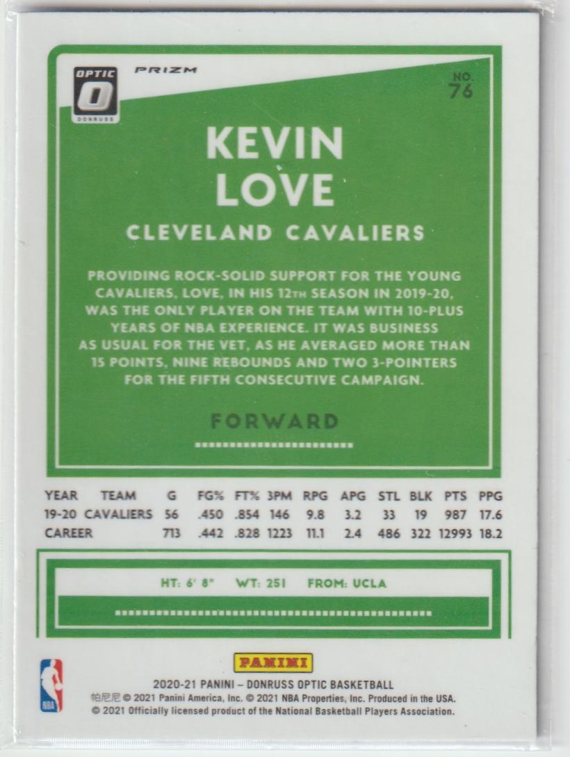 076 Kevin Love - Cleveland Cavaliers Blue Velocity