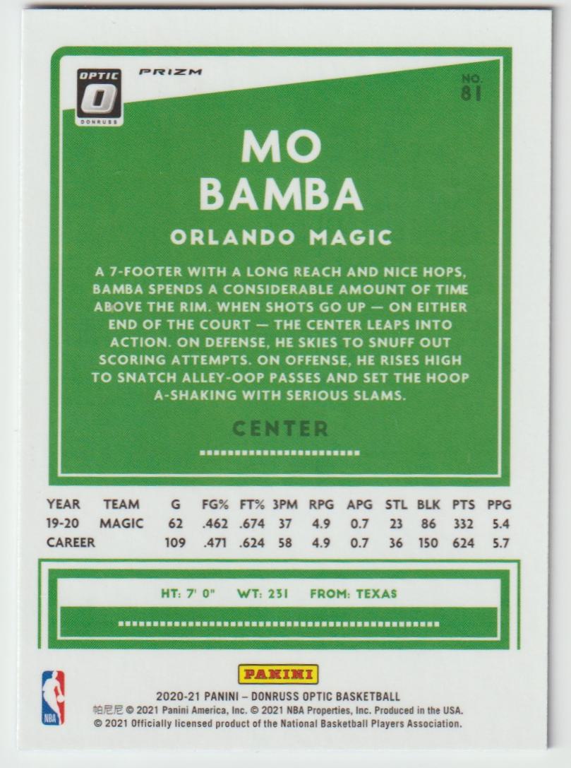 081 Mo Bamba - Orlando Magic Blue Velocity