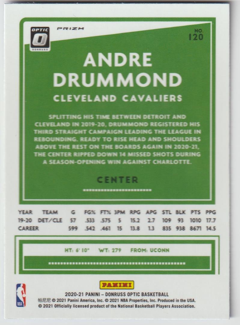 120 Andre Drummond - Cleveland Cavaliers Blue Velocity