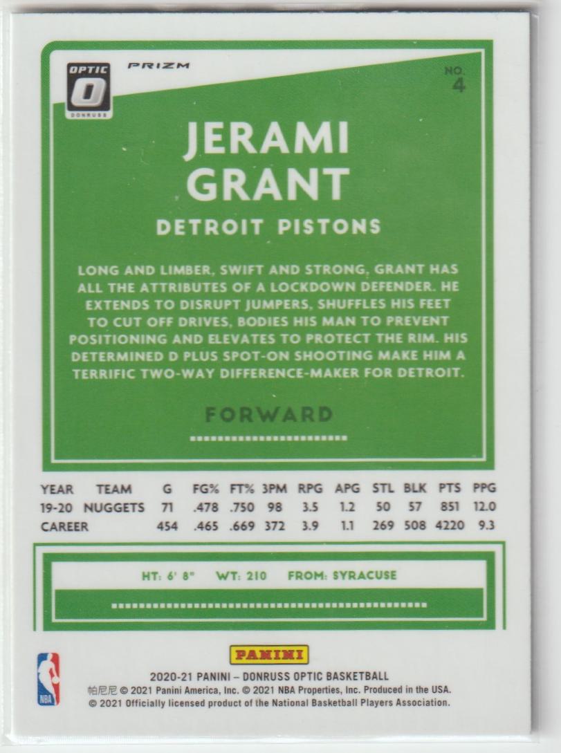 004 Jerami Grant - Detroit Pistons Holo