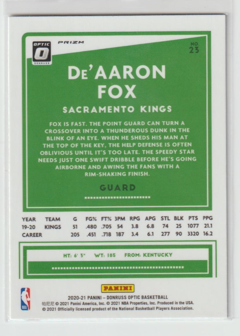 023 De'Aaron Fox - Sacramento Kings Holo