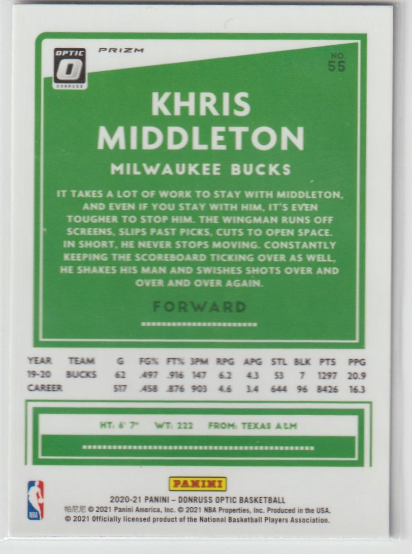 055 Khris Middleton - Milwaukee Bucks Holo