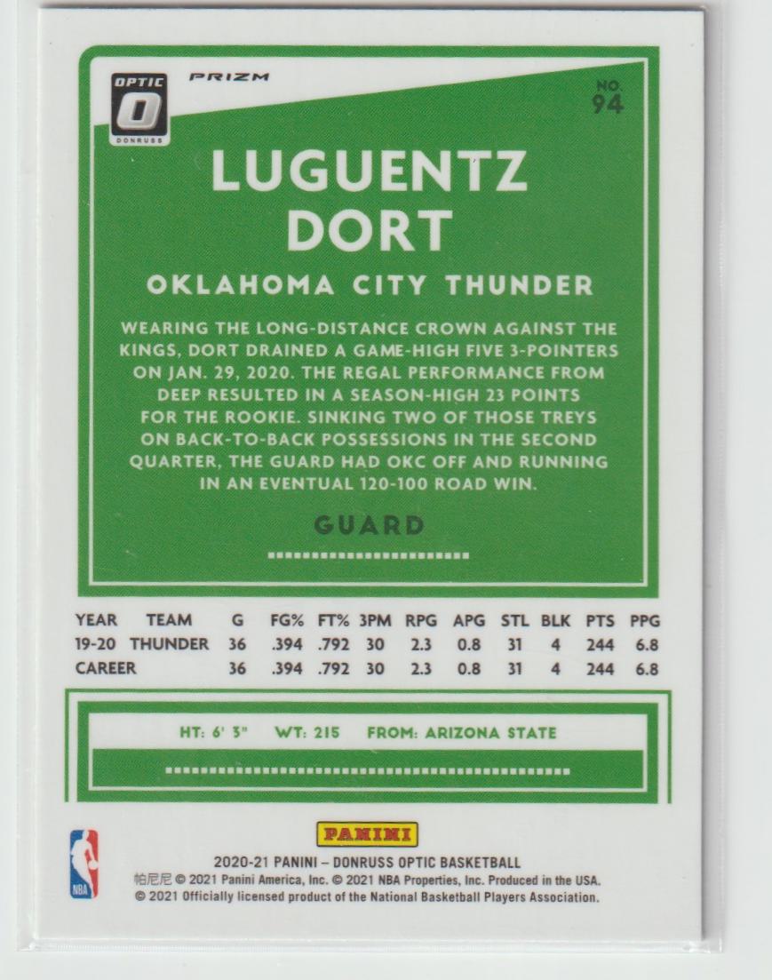 094 Luguentz Dort - Oklahoma City Thunder Holo