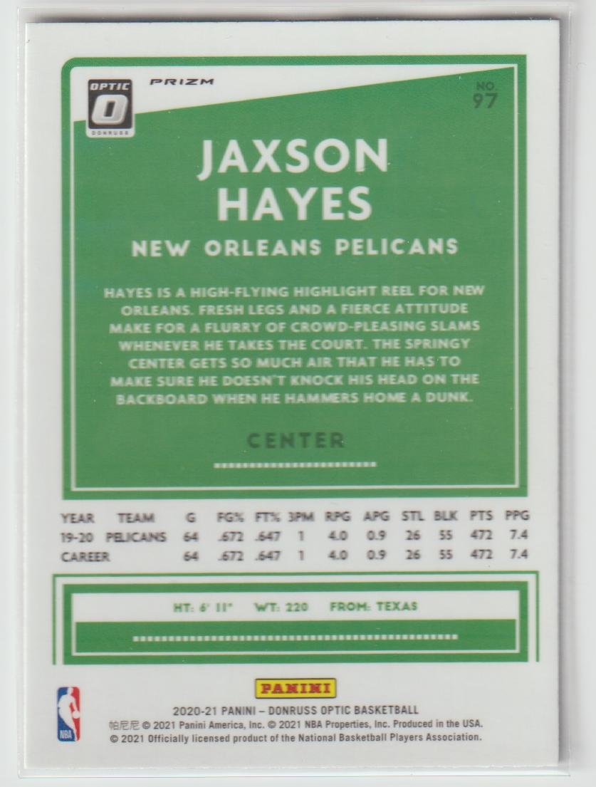 097 Jaxson Hayes - New Orleans Pelicans Holo