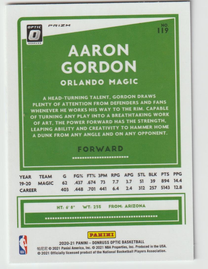 119 Aaron Gordon - Orlando Magic Holo