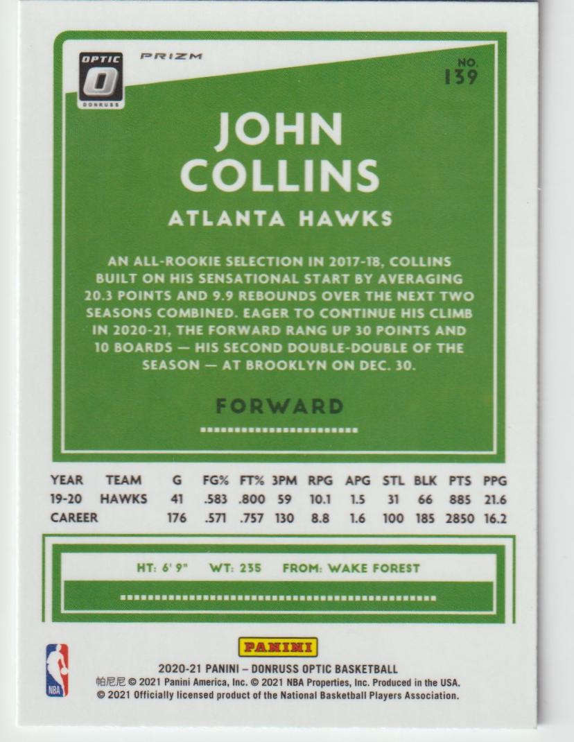 139 John Collins - Atlanta Hawks Holo