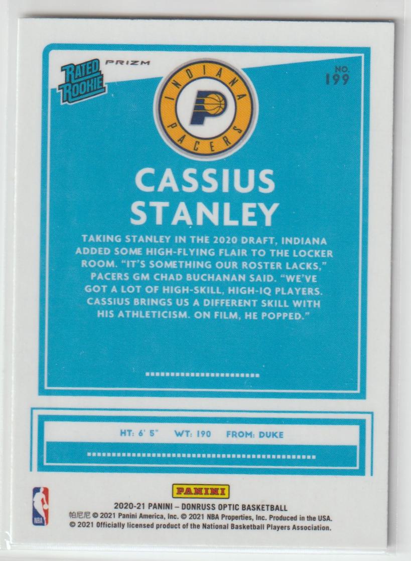 199 Cassius Stanley - Indiana Pacers Holo