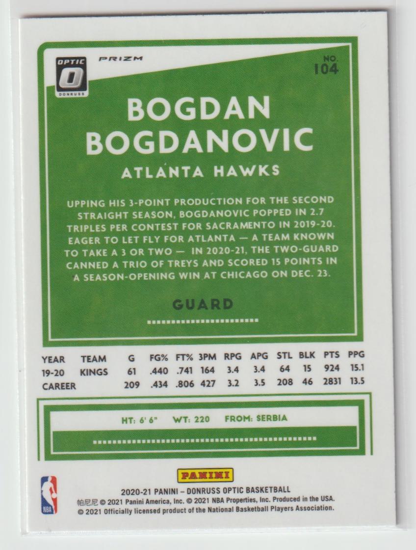 104 Bogdan Bogdanovic - Atlanta Hawks Hyper Pink