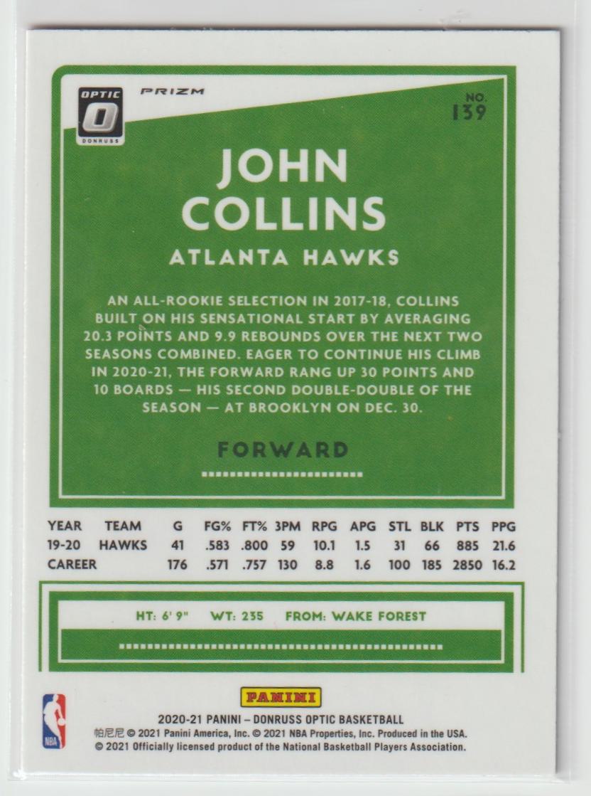 139 John Collins - Atlanta Hawks Hyper Pink