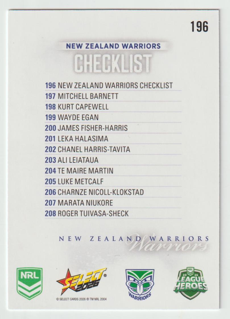 196 New Zealand Warriors Logo
