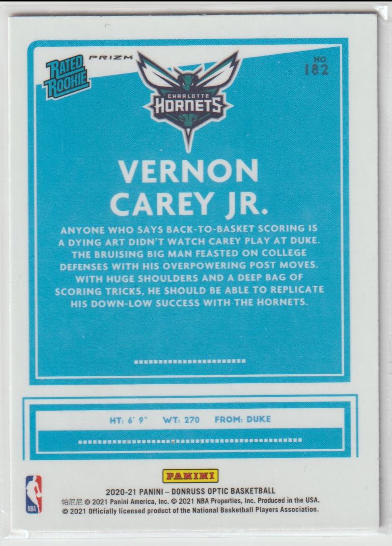 182 Vernon Carey Jr. - Charlotte Hornets Hyper Pink