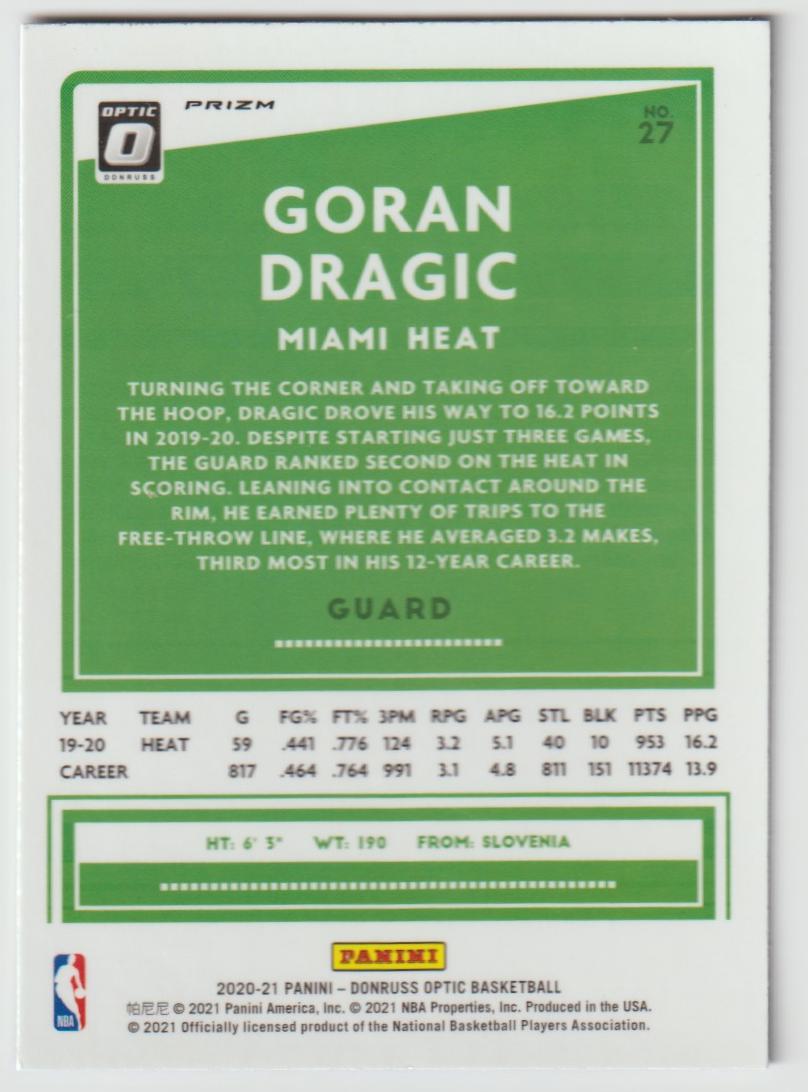 027 Goran Dragic - Miami Heat Purple Shock