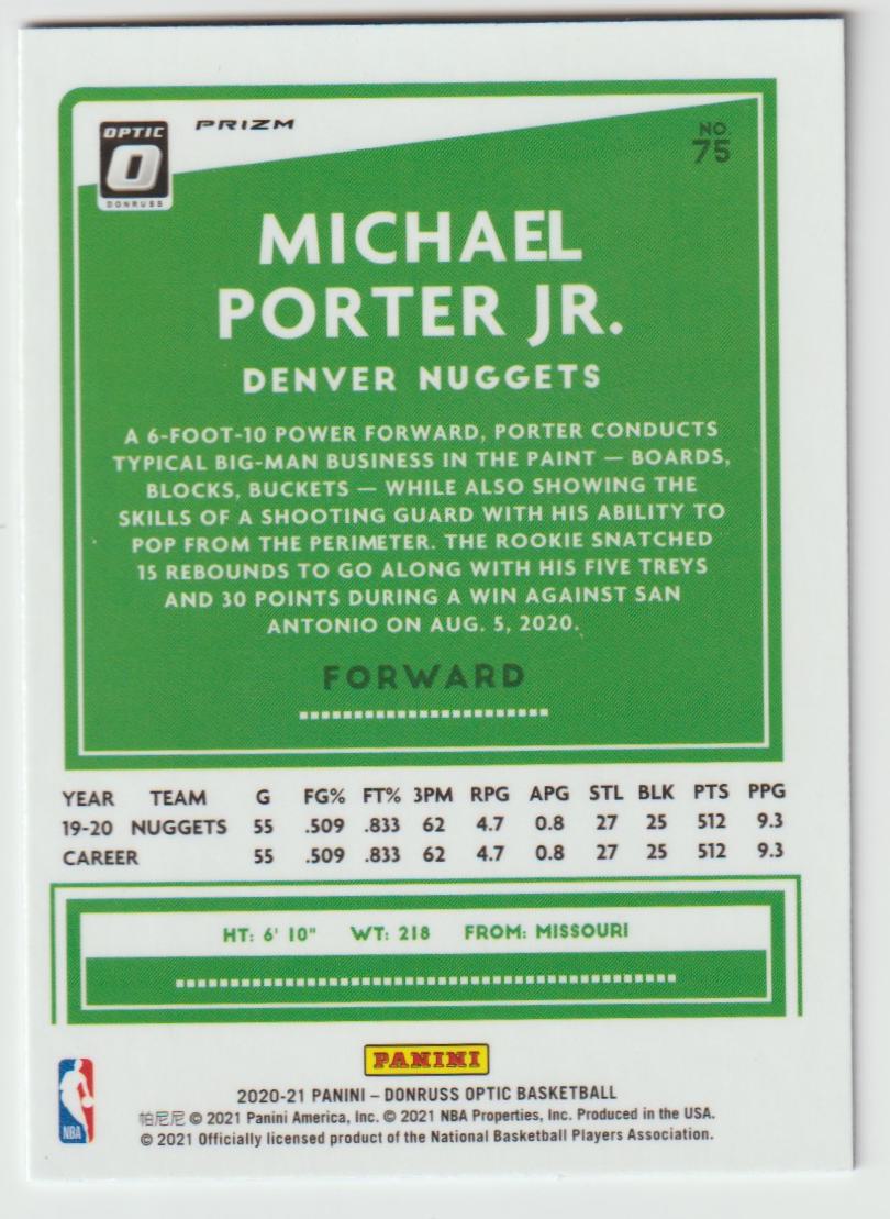 075 Michael Porter Jr. - Denver Nuggets Purple Shock